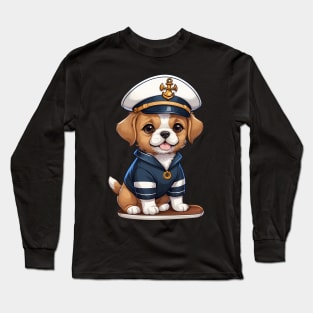 Cute Dog in Sailor Outfit Long Sleeve T-Shirt